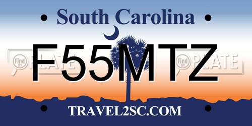 F55MTZ South Carolina License Plate