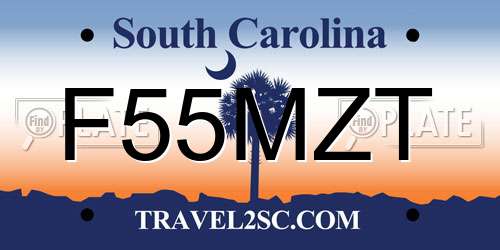 F55MZT South Carolina License Plate