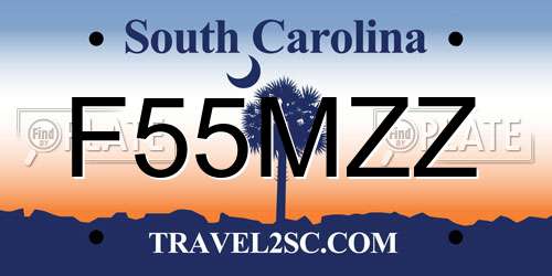 F55MZZ South Carolina License Plate
