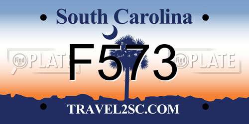 F573 South Carolina License Plate