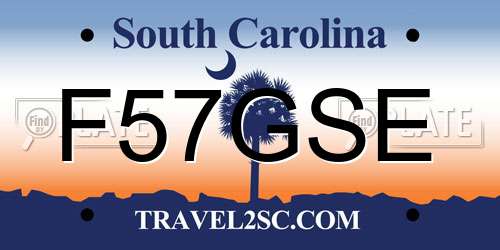 F57GSE South Carolina License Plate