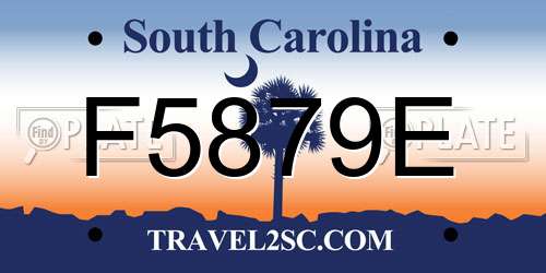 F5879E South Carolina License Plate