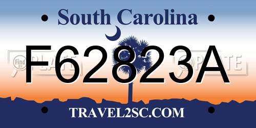 F62823A South Carolina License Plate