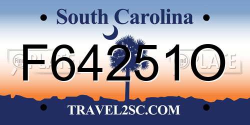 F64251O South Carolina License Plate