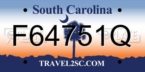 F64751Q South Carolina License Plate
