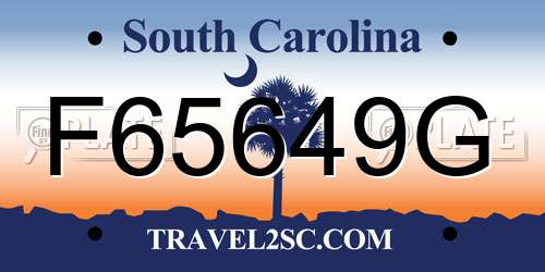 F65649G South Carolina License Plate