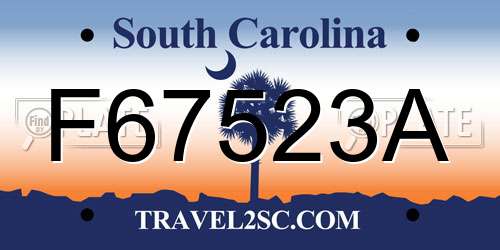F67523A South Carolina License Plate