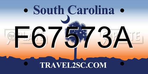 F67573A South Carolina License Plate