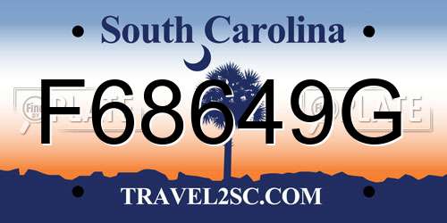 F68649G South Carolina License Plate