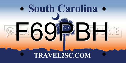 F69PBH South Carolina License Plate