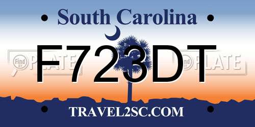 F723DT South Carolina License Plate