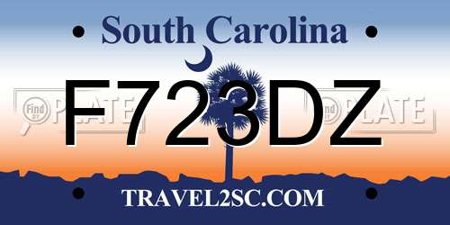 F723DZ South Carolina License Plate