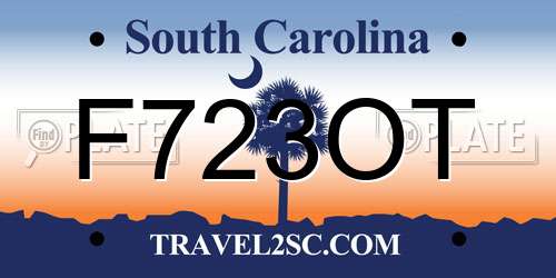 F723OT South Carolina License Plate