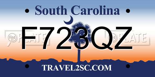 F723QZ South Carolina License Plate
