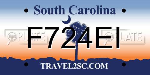 F724EI South Carolina License Plate