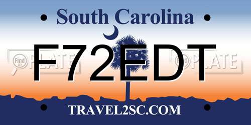 F72EDT South Carolina License Plate