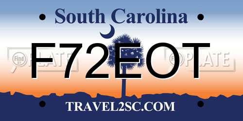 F72EOT South Carolina License Plate
