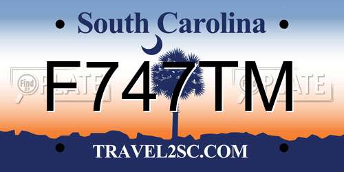F747TM South Carolina License Plate