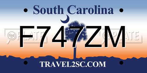 F747ZM South Carolina License Plate