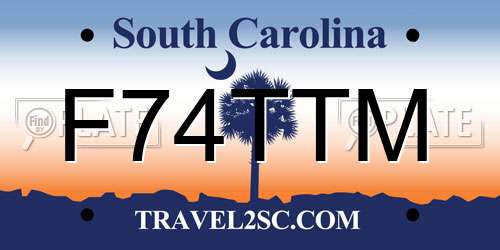 F74TTM South Carolina License Plate