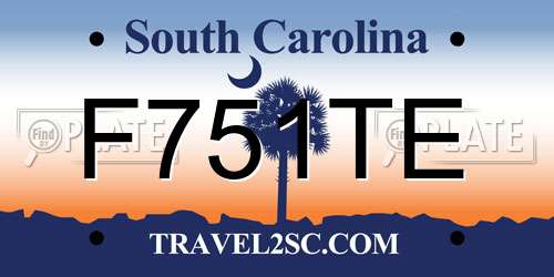 F751TE South Carolina License Plate