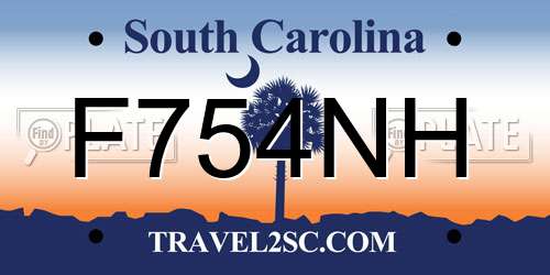 F754NH South Carolina License Plate