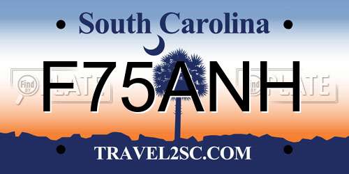 F75ANH South Carolina License Plate