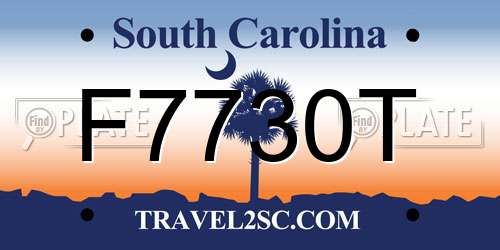F7730T South Carolina License Plate