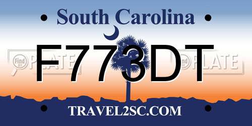 F773DT South Carolina License Plate