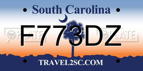 F773DZ South Carolina License Plate
