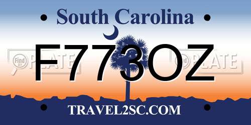 F773OZ South Carolina License Plate