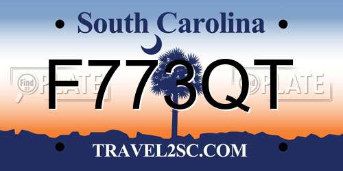 F773QT South Carolina License Plate