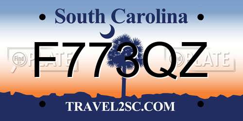 F773QZ South Carolina License Plate