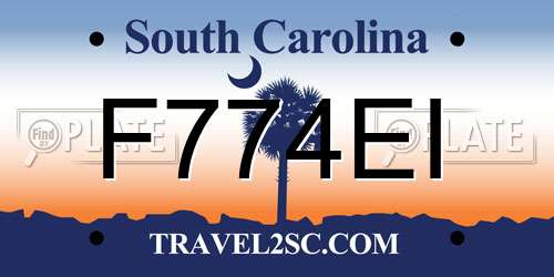 F774EI South Carolina License Plate