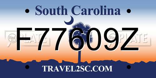 F77609Z South Carolina License Plate