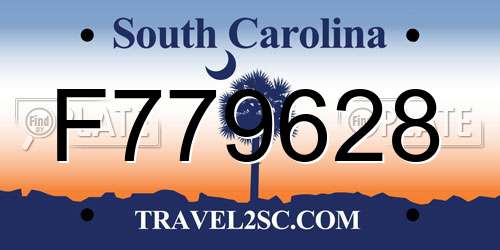 F779628 South Carolina License Plate