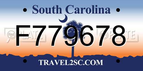 F779678 South Carolina License Plate