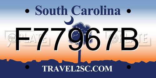 F77967B South Carolina License Plate
