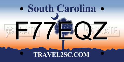 F77EQZ South Carolina License Plate