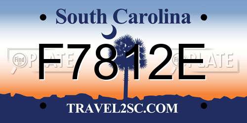 F7812E South Carolina License Plate