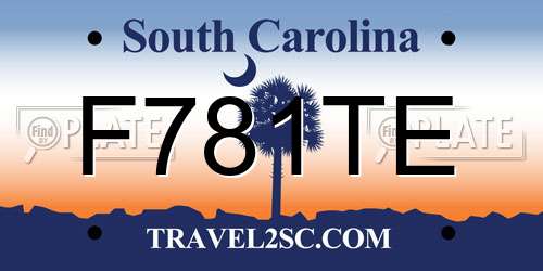 F781TE South Carolina License Plate