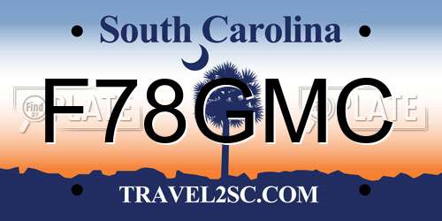 F78GMC South Carolina License Plate