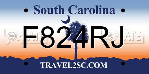 F824RJ South Carolina License Plate