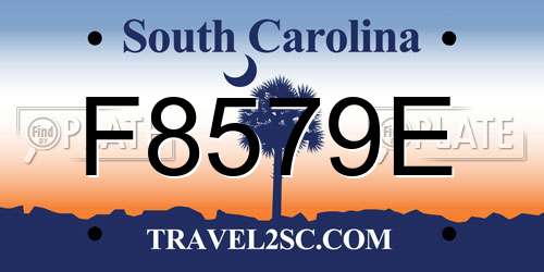 F8579E South Carolina License Plate