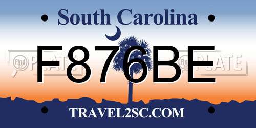 F876BE South Carolina License Plate