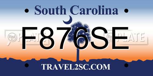 F876SE South Carolina License Plate