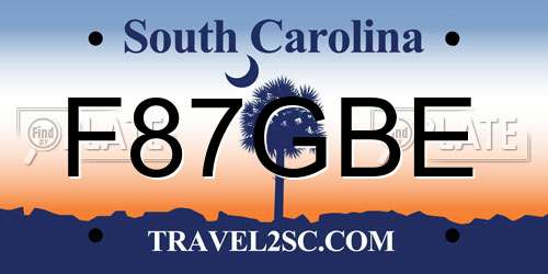 F87GBE South Carolina License Plate
