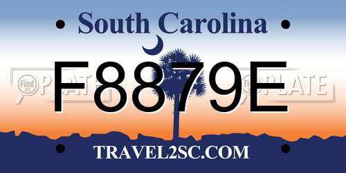F8879E South Carolina License Plate