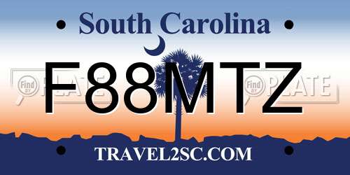 F88MTZ South Carolina License Plate