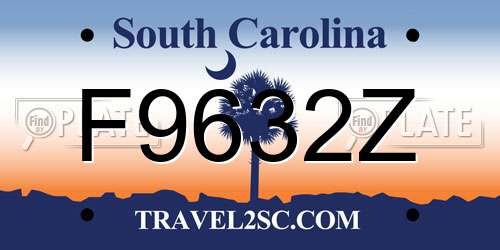 F9632Z South Carolina License Plate